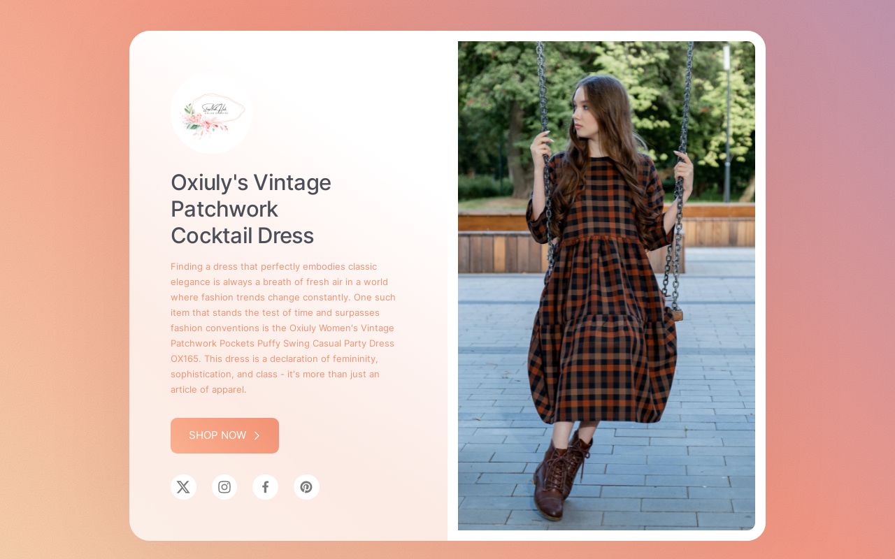Oxiuly's Vintage Patchwork Cocktail Dress: